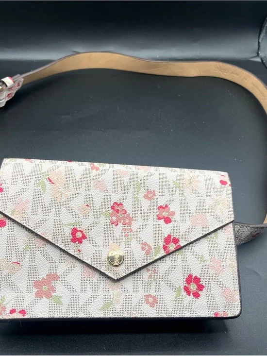 Michael Kors Floral Envelope Crossbody in Pink and Cream