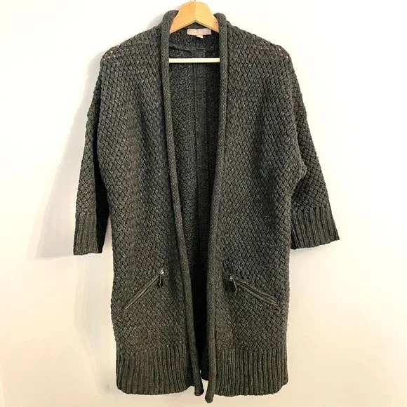 Banana Republic Open Front Textured Long Cardigan Sweater