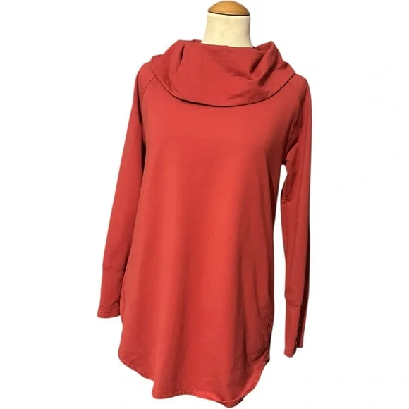 Soft Surroundings Cowl Neck Tunic Sweater Burnt Orange XS