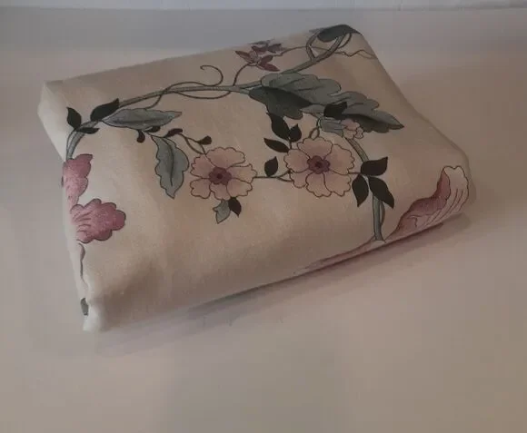 Vintage 1983 Handmade Tablecloth Floral NOTE