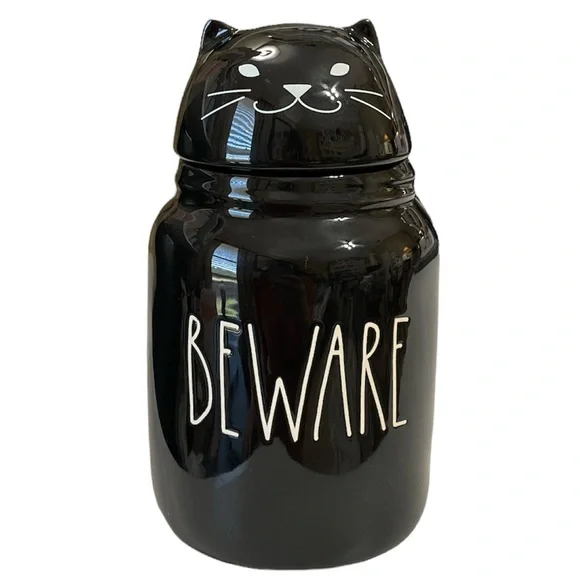 NEW Rae Dunn Baby BEWARE Halloween Canister 🐈‍⬛