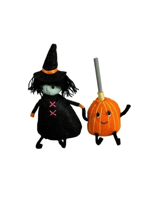 Target Halloween Witch and Broom Decorative Figurine Hyde & EEK 2022