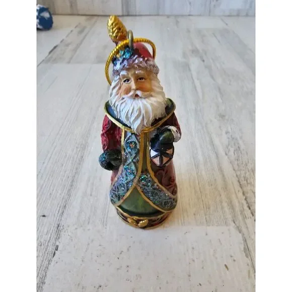 Santa glitter Victorian wreath lantern‎ ornament Xmas tree