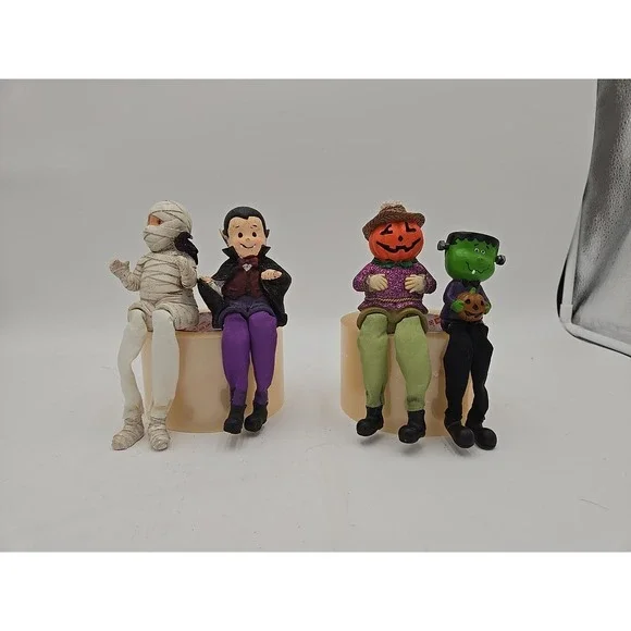 4‎ Universal Monsters Mummy Pumpkin Frankenstein Dracula Shelf Sitting Figures