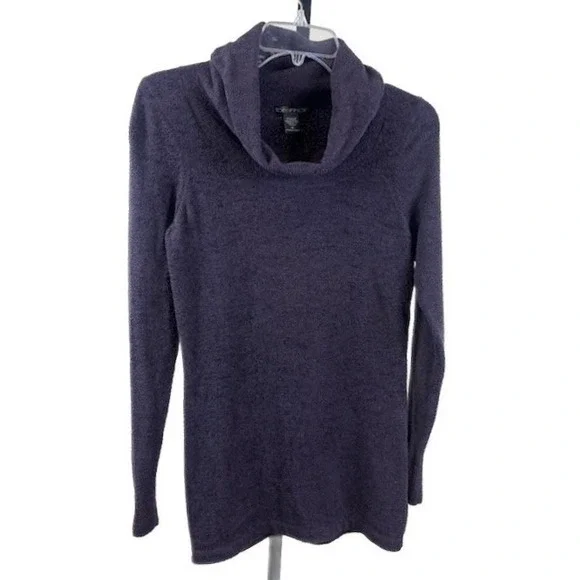 Exofficio Long Sweater Women's Size Medium Purple Cowl Neck‎ Long Sleeve Soft