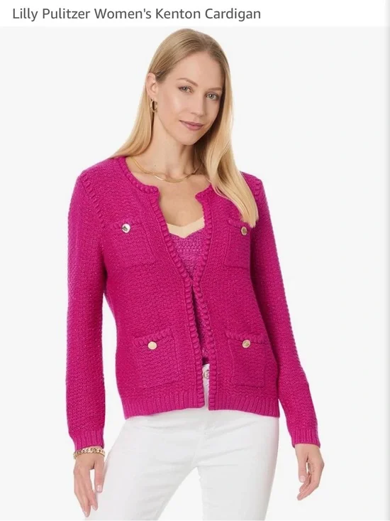Lilly Pulitzer Hot Pink Knit Kenton Cardigan