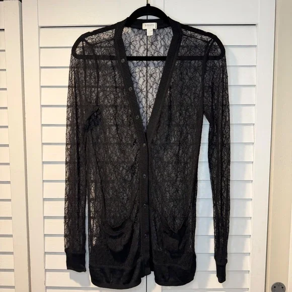 Rodarte For Target‎ Lace Cardigan Sheer Button Front Lightweight Women L