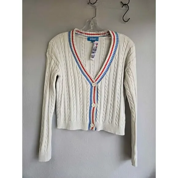 Prince Pickelball Cable Knit Sweater‎ Cardigan - Women's Small