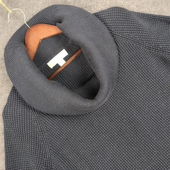 Michael‎ Kors Cowl Neck Waffle Knit Sweater Womens Sz M Gray Long Sleeve Relaxed