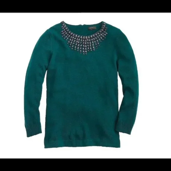 ✨ J Crew Jewel Embellished Wool Blend Sweater