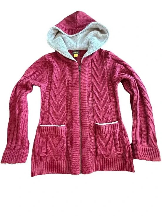 Cabellas Small Zip Up Women’s Sweater Size Small Lined Hood