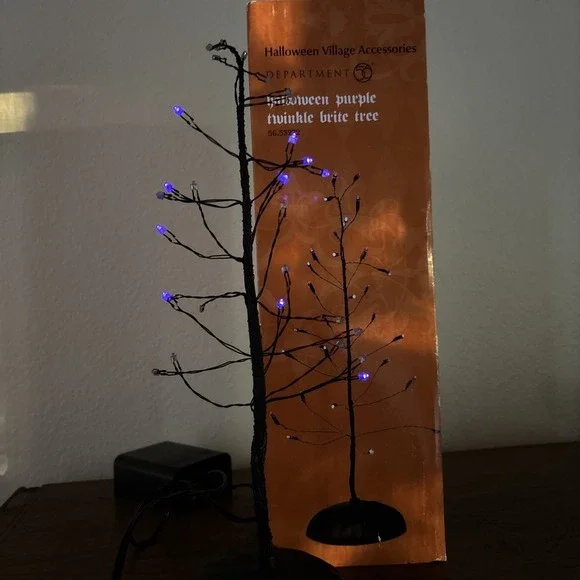 Dept 56 Halloween Purple Twinkle Brite Tree 53272 Halloween Village Accessories