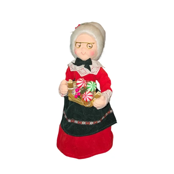 Vintage Made In Taiwan Christmas‎ Papier Mache Mrs. Claus With Candy 11