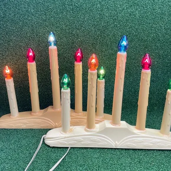 Vintage Lot Holiday Aisle 5 Light Candolier Electric Christmas Decor Candelabra