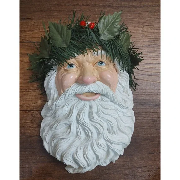KSA Collectibles Father Christmas SANTA HEAD PLAQUE Original Box D7