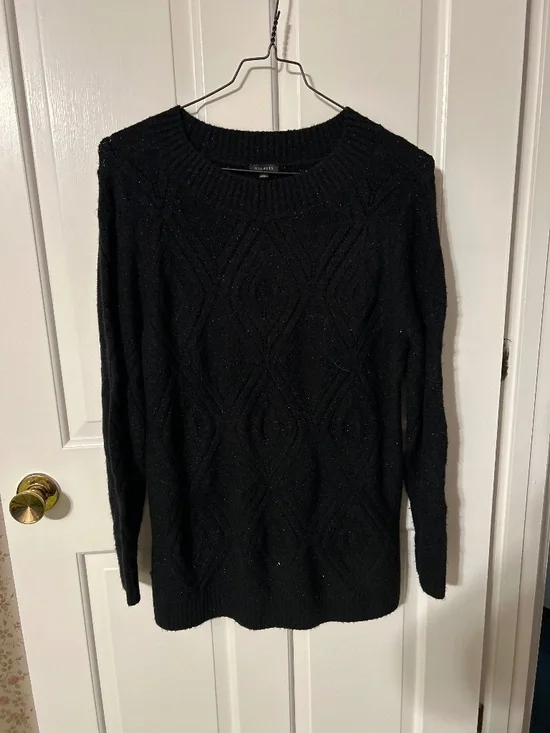 Talbots black crewneck sweater size large L
