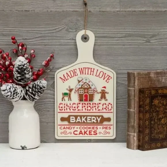 Gingerbread Cutting Board Wood Wall Decor Gingerbread Bakery Decorative Sign