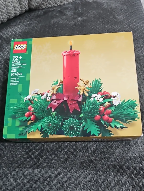 LEGO Holiday Candle Centerpiece in Red and Green