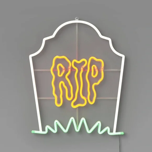 NIB. HYDE & EEK Neon RIP Tombstone Light