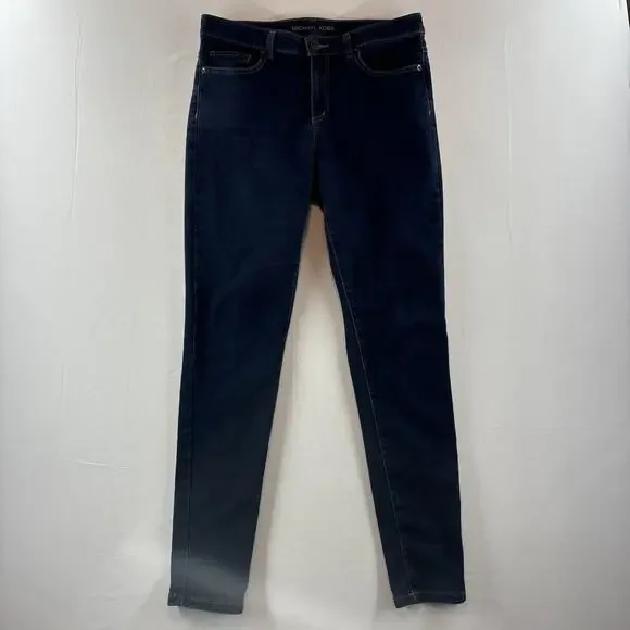 Michael Kors Women's Dark Wash Izzy Skinny Stretch Mid Rise Jeans Size 10
