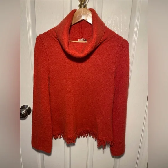 Anthropologie Akemi‎ Kin XS Aruna Orange Wool Alpaca Turtleneck Sweater Women's