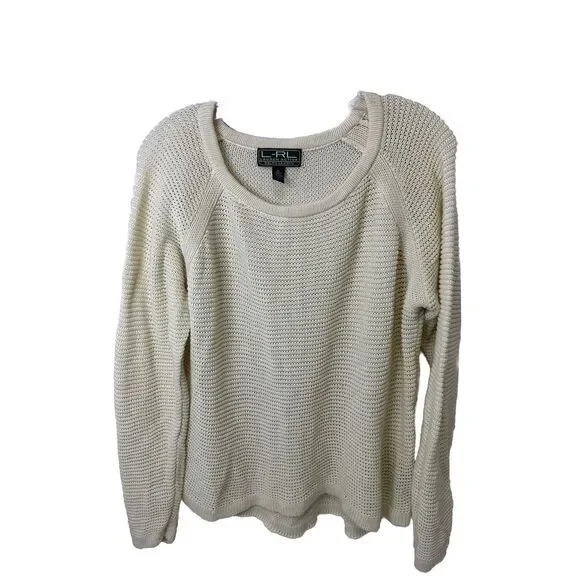 Lauren Ralph Lauren‎ Crew Neck Pullover Knitted  Sweater Woman's Size XL Cream.