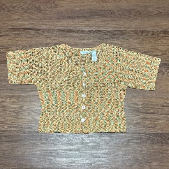J.H. Collectables Y2K Boho Crochet Open Knit Cardigan
