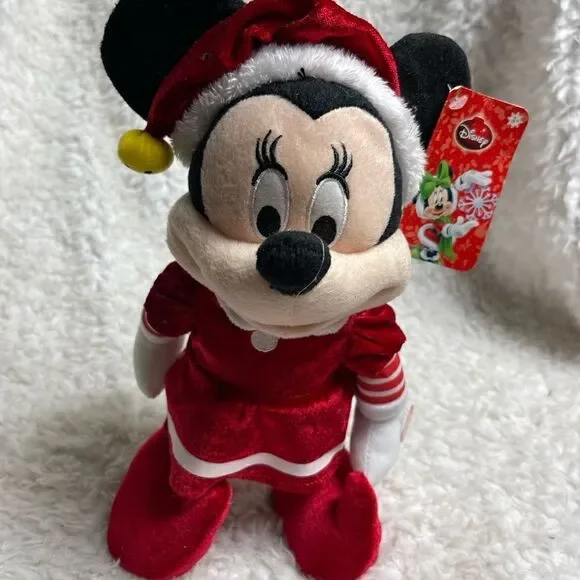 NWT Disney singing  & dancing Christmas Minnie dress up in red velvet & …