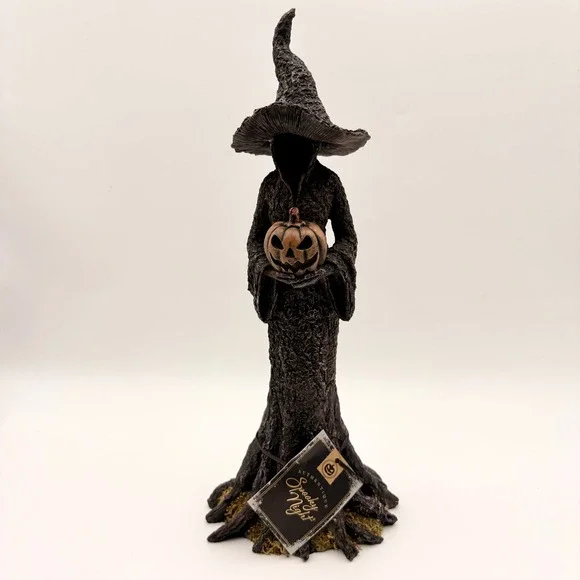 Authentique Spooky Night Faceless Witch Tree Figurine Halloween Decor NWT Spooky