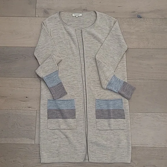 EUC Cocogio Sweater Women's Medium Made in Italy Wool Blend Long Open Cardigan