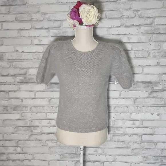 Vintage Renee Tener Jeanne Pierre Grey Wool Sweater Top