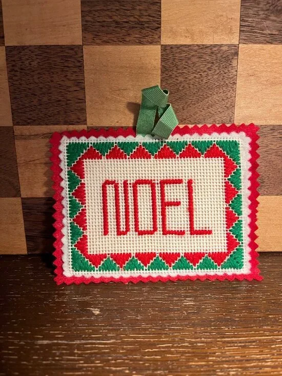 Noel Christmas Needlepoint Canvas Hanging Decor A565