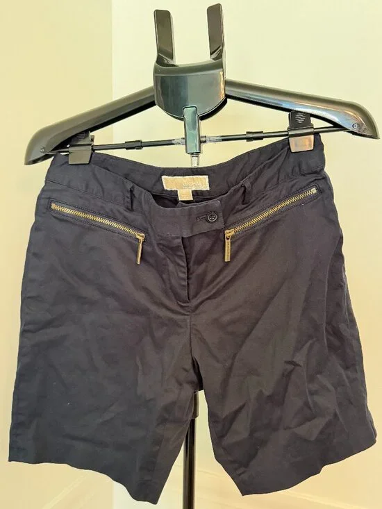 Michael Kors Navy Blue Shorts with Zipper Accents Size 8