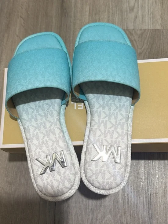 size 7Michael Kors Turquoise Slide Sandals