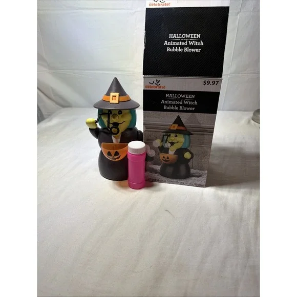 New Halloween Animated Witch Bubble Blower