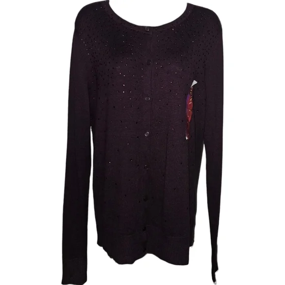 NWT Merona Rhinestone Button Up Long Sleeve Cardigan