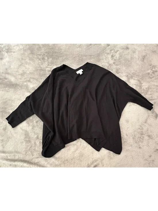 Bryn Walker Black Sweater Overwized SMALL Lambswool Cashmere Angora