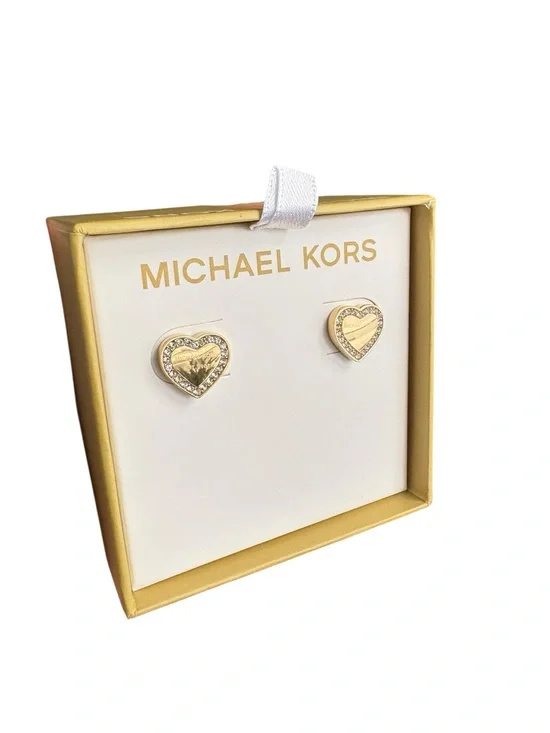 NEW Michael Kors Gold Heart Stud Earrings