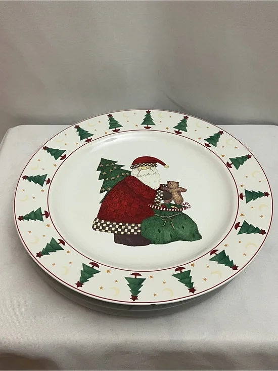 Sakura Debbie Mumm Magic Of Santa 12” Christmas Dinner Plate Vintage
