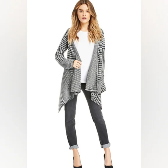 BB Dakota x REVOLVE Mayer striped sweater coat NWOT black white size medium