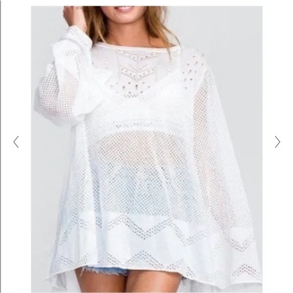 Wildfox | Taylor White Tunic Swim Beach Sweater Coverup NWOT Medium