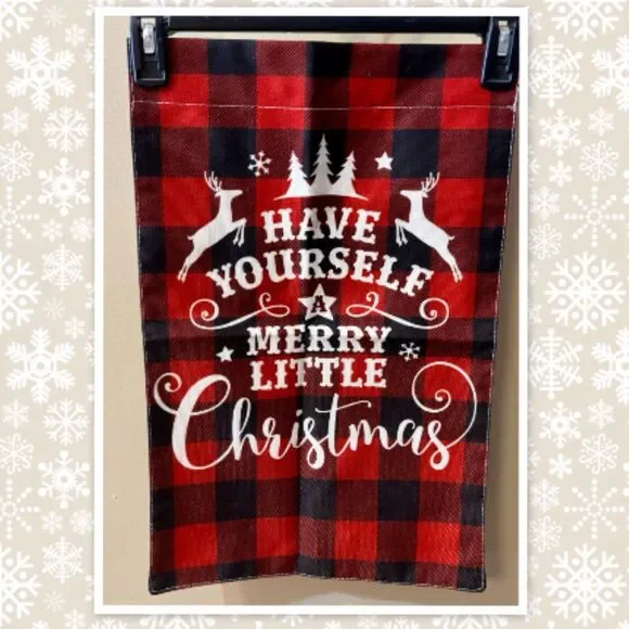 Buffalo Plaid Christmas Garden Flag ~ Size 12.5” X 18”