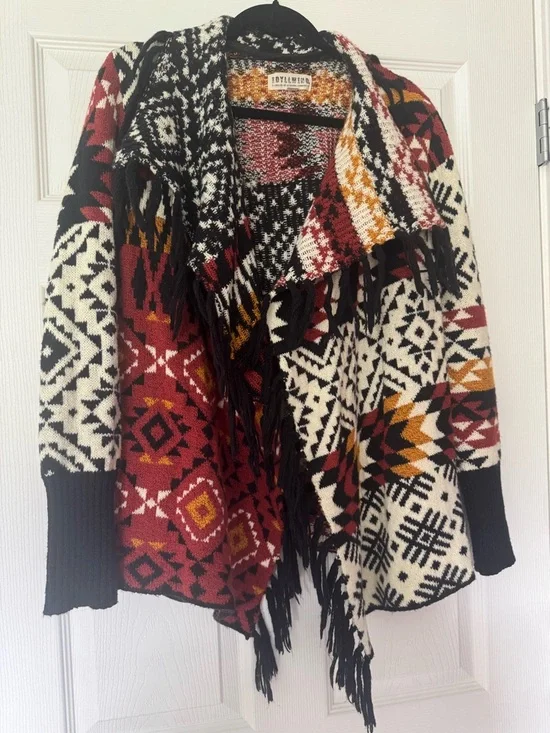 Idyllwind by Miranda Lambert Aztec Fringe Cardigan Sweater