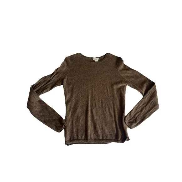 TWEEDS 100% 2 Ply Cashmere Pullover Sweater Brown SIZE  M Classic Capsule Chic