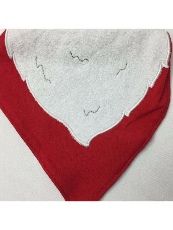 Just One You By Carters Baby Red Bandana Bib With Santa Beard Appliqué One Size