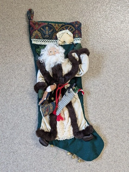 vintage HOUSE OF HATTEN 3 dimensional christmas stocking