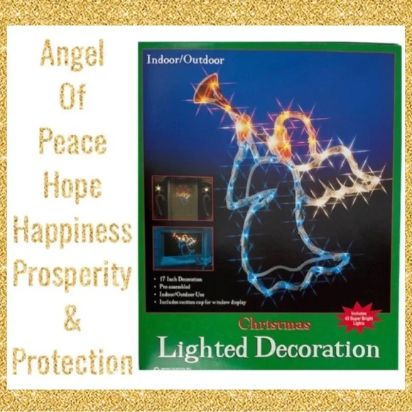 Angel Christmas Lights of Peace Holiday Decor Indoor Outdoor Decorations White