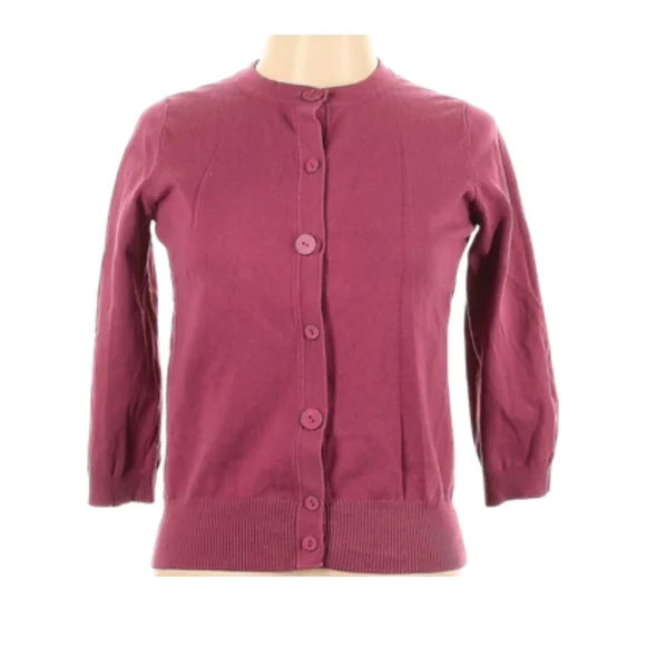 Raspberry Pink Cotton Button Down Cardigan