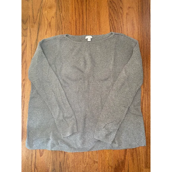 J Jill‎ Gray Geometric Sweater Size Large