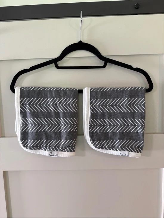 Copper Pearl Gray/White Arrow Print Burp Cloths - Set of 2